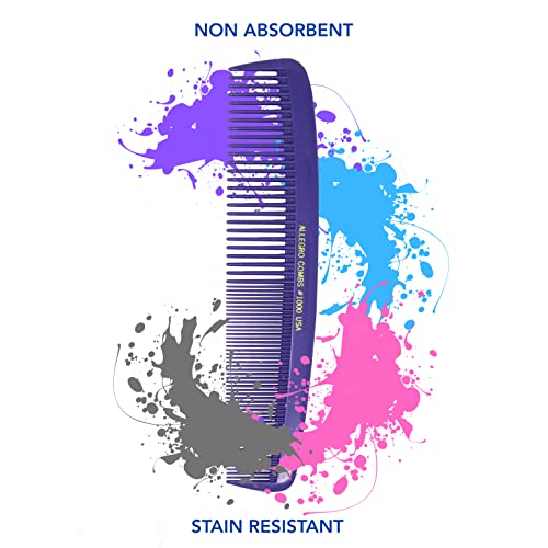 Allegro Combs 1000 X-Large Styling Comb Hair Cutting Barber Stylist Combs All Purpose Wide And Fine Tooth Made In The Usa. 1 Pc. (Purple) #TOP3