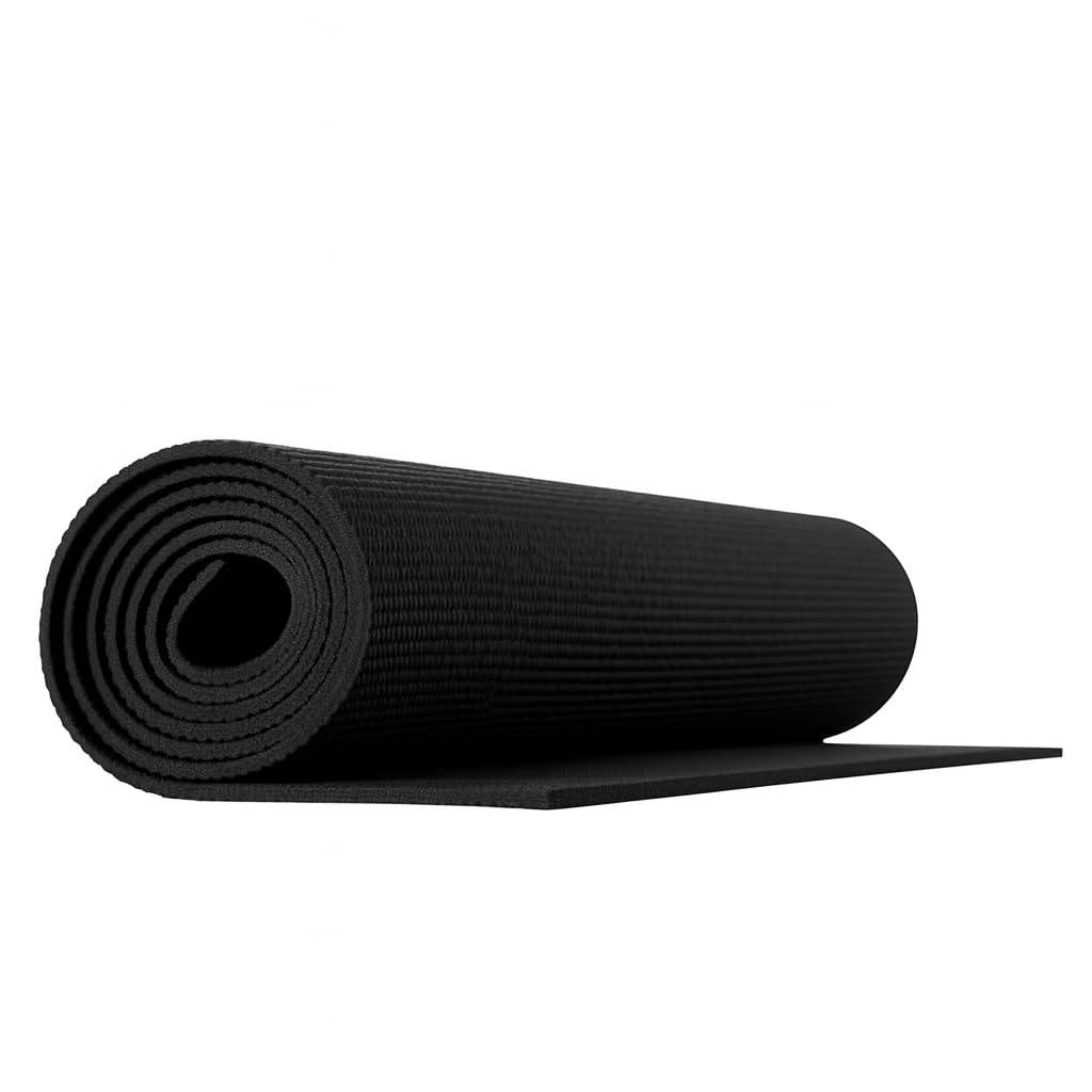 NBR Extra Thick Yoga Mat – Non-Slip Foam Fitness Mat (3-15mm) – Multi-Purpose, Durable, Cushioned Support for Yoga, Pilates & Workouts (Black, 10mm)