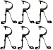 Curtain Rod Brackets - Black (Set of 6) -Adjustable (Also known as - Curtain rod Holder / Bracket for Drapery rod / Window Drapery rod bracket set for Draperies / adjustable curtain rod brackets)