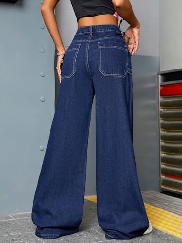 Image of KOTTY Women's High Rise Relaxed Fit Solid Jeans