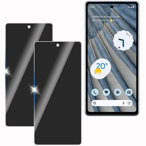 KULAIKE【2 Piezas Protector Pantalla Privacidad para Google Pixel 7A,Cristal Templado Anti Espía,Sin Burbujas,Anti-Espía Vidrio Película,Privacy Screen Protector,9H Dureza,Anti-Arañazo