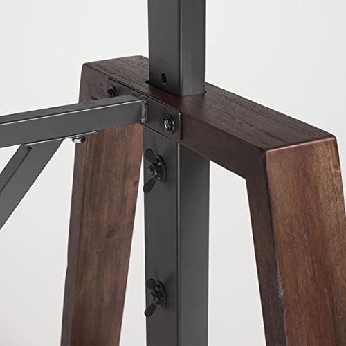 Side view of the adjustable height table, showing the range of height adjustment from 30 to 40 inches.
