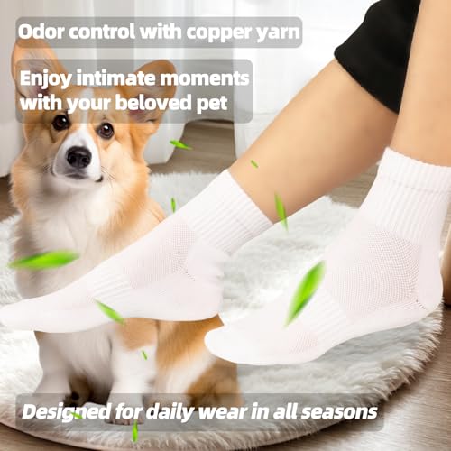 Kodal Copper Ankle Running Socks for Men Women Cushion Cotton Quarter Socks Odor Control for Smelly Sweaty Feet 5 Pairs2