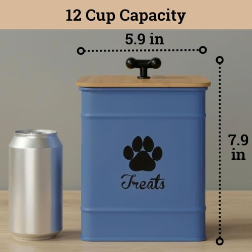 Image of Dog Treat Container Airtight, 6 inchW x 8 inchH, Powder Coated, 12 Cup Capacity