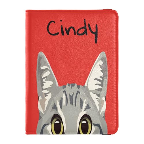 Funda personalizada para pasaporte, cartera con nombre personalizado, protector de tarjeta de vacunación para pasaporte para niñas y niños, regalo de viaje, azul y verde, patos nubes, Sonda de dibujos