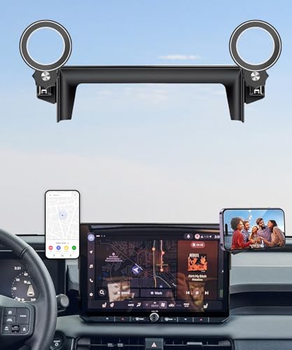 Image of Car Phone Holder for 2026 Toyota RAV4 /RAV4 Hybrid 12.9 inch Screen Accessories | MagSafe Strong Magnetic Clip Cell Phone Mount, 360 Rotatable Hands-Free Holder, Not Block Air Vents