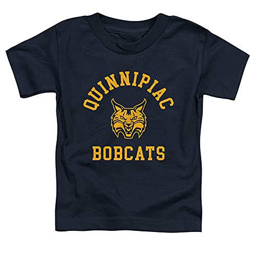 Quinnipiac University Official One Color Quinnipiac Bobcats Logo Unisex Toddler T Shirt,Navy, 3