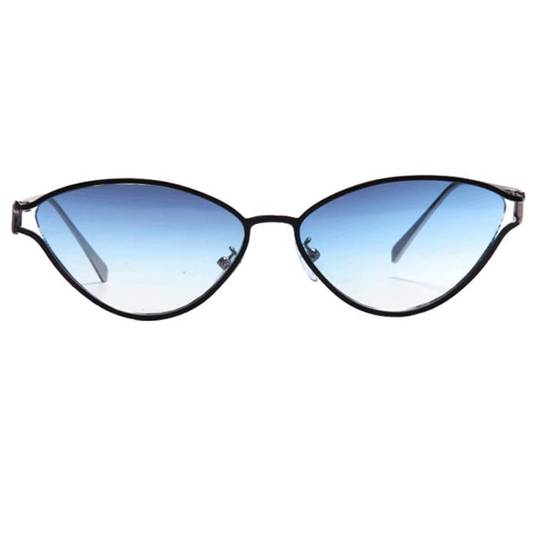 bullabulling Fashion Y2k Cat Eye Sunglasses For Women Trendy Metal Frame Triangle Sun Glasses Ladies Oval Shades UV4002