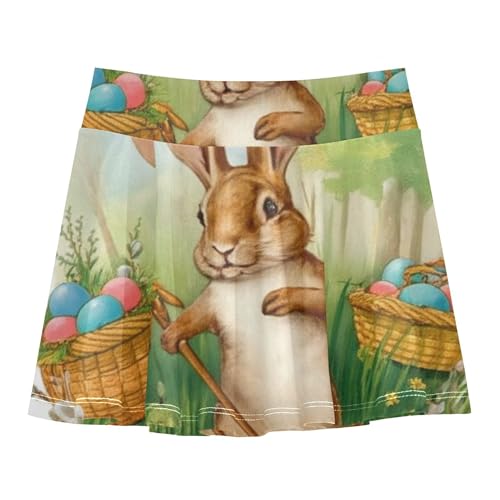 Tennis Skirts Toddler Vintage Easter Bunnies Eggs Girls Skorts Athletic Shorts Print Flowy Skirt 4t