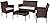 Shintenchi 4 Piece Outdoor Patio Furniture Sets, Small Wicker Patio Conversation Furniture Rattan Chair Set with Tempered Glass Coffee Table for Backyard Porch Garden Poolside Balcony