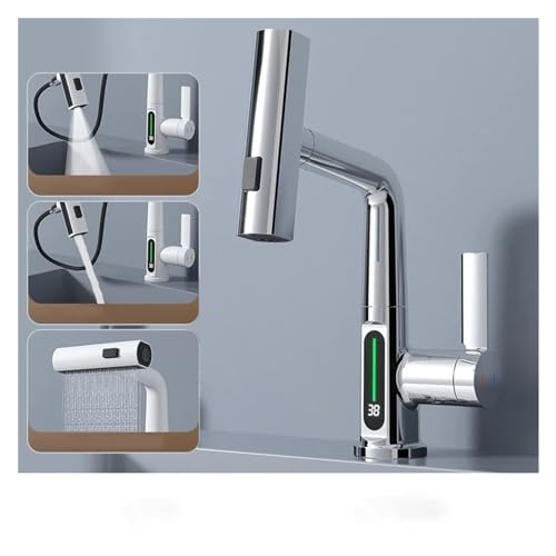 Robinet de cuisine cascade blanc à affichage numérique intelligent - 2