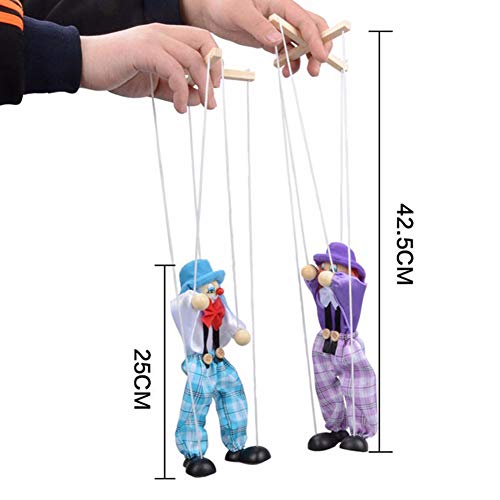 Willcome JJ123-4PACK_US-1 4 Packs Clown Marionette Puppet Wooden Marionette Toys String Puppet Doll thumb #5