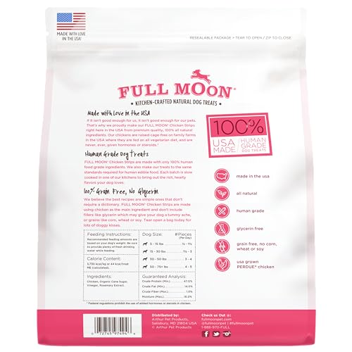 image for Full Moon Chicken Strips Healthy All Natural Dog Treats Human Grade Ma