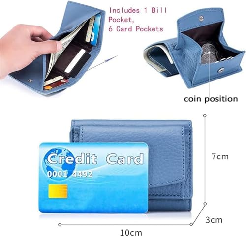 Houtndguter 2025 New Genuine Leather Rfid Blocking Card Holder Organizer Pocket Mini Wall, Foldable Slim Compact Rfid Wallet (Light Purple,One Size)2