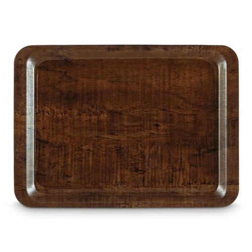 Image of Freelance Nature Kraft Serving Tray Chestnut, 24x34 cm, Rectangle, Non-Slip Surface, Decorative Anti-Skid Kitchen & Dining /Coffee Table Trays for Breakfast /Food /Tea - Brown, Made in Europe