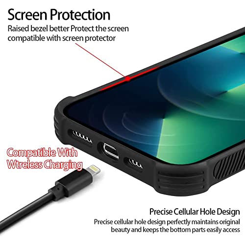 Image of KANGHAR Case Compatible with iPhone 14 Pro,Black Leopard Design | Tire Texture Non-Slip +Shockproof Rugged TPU Protective Case for iPhone 14 Pro 6.1 Inch (2022) Leopard Pattern
