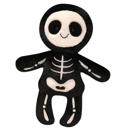 スケルトン ぬいぐるみ ミイラ 抱き枕 置物 可愛い 昼寝枕 自宅 柔らかい 背あて 添い寝 縫い包み ふわふわ もちもち 癒し系 ブラック 33cm 贈り物 子供 彼女 お年寄りへ クリスマス プレゼント ハロウィン