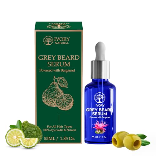 Image of Greys Beard Serum (55 ml) - Helps to Restore Natural Black Color of Grey White Beard | Reduces Breakage & has Long-lasting Results - Suitable for all Beard Types
