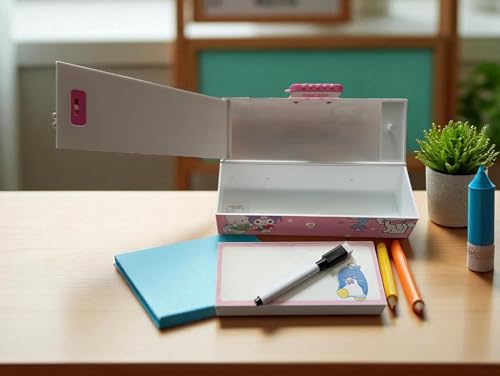 Image of WORSHIPER Kuromi Pencil Case Suitcase Style Password Lock Pencil Case, Multi-Layer Pencil Box for Kids, Boys, Girls, Stationary Organizer Box, Birthday Return Gift for Kids(Cute Kuromi-Pink Color)