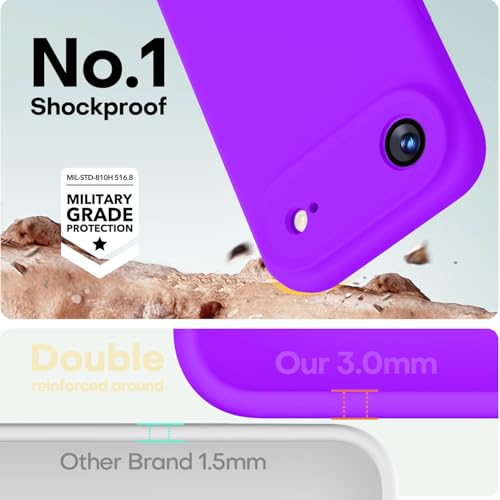 Image of LOVE 3000 Designed for iPhone Air Case, Premium Silicone [Compatible with Magsafe][Soft Anti-Scratch Microfiber Lining] Shockproof Protective Phone Case for Men Women 6.5 inch, Neon Purple