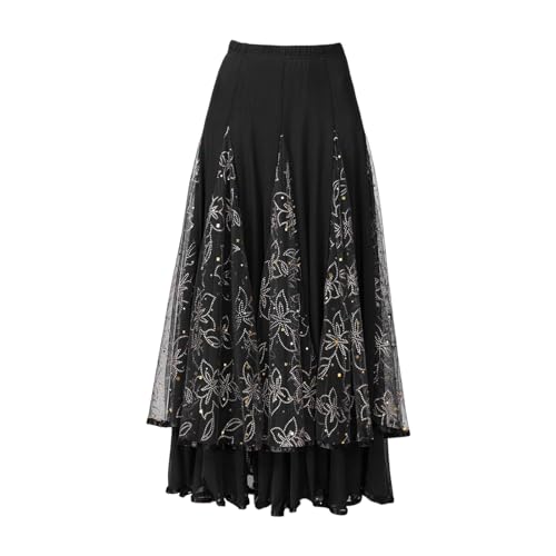 Robe danse femme haut de gamme à sequins et mesh pour gala et défilé