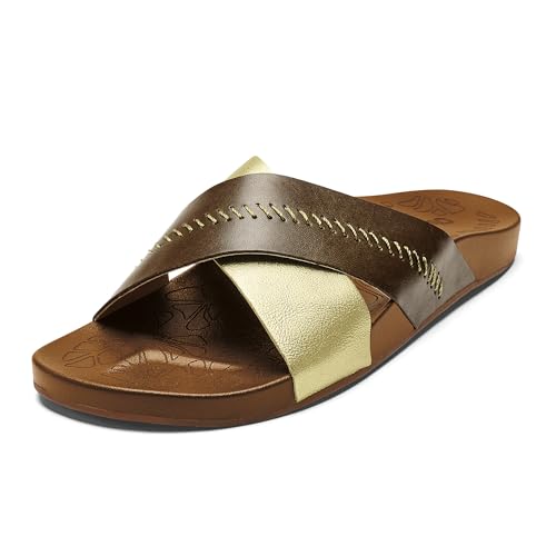 Image of OluKai Kipe'a Olu Women's Slide Sandal, Premium Leather, Relaxed & Dressy Design For Any Occasion, All-Day Comfort & Fit