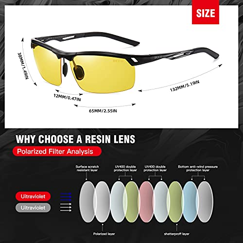 Image of DUCO Night-vision Glasses Polarized Night Driving Men's Shooting Glasses