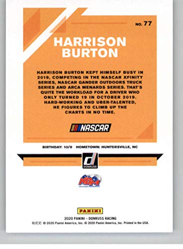 2020 Donruss Racing #77 Harrison Burton Safelite Auto Glass/Kyle Busch Motorsports/Toyota Official NASCAR Trading Card From Panini America
