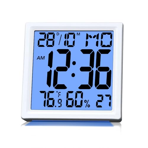 Timloon Digital Small Alarm Clock for Bedside, Big Numbers Display with Backlight, Alarm, Temperature and Humidity, 12/24H, Snooze,?/? Switching