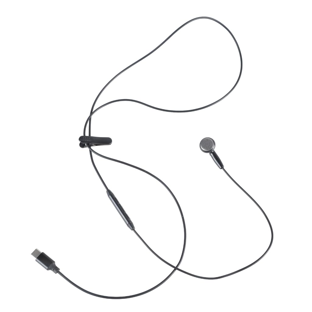 Elnwnnkc USB Type C Earbphone Single Side Earphone USB C Earbud Single Earbuds with Microphone Coils Reinforced Cord Type