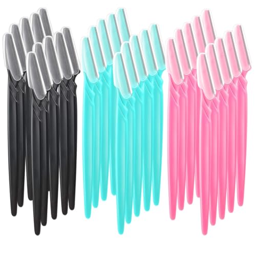 UIEXAY 30 Stück Augenbrauenrasierer Für Damen, Eyebrow Shaper, Gesichtsrasierer Frauen, Tragbare Peeling Gesicht Rasiermesser, Mehrzweck Rasierer Für Gesicht Und Körper