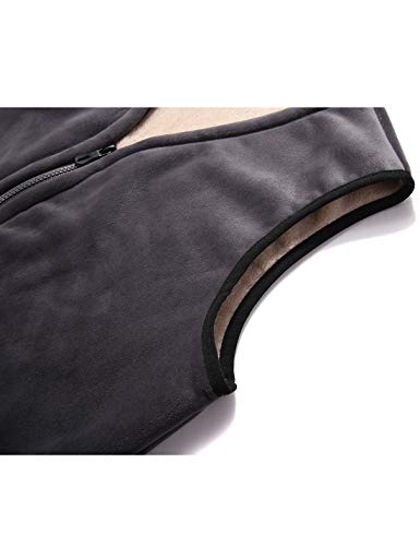 Flygo Men's Zip V-Neck Fleece Vest Winter Outdoor Warm Sherpa Lined Waistcoat Sleeveless Jacket (Navy, X-Large) #TOP5