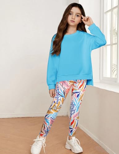 Image of Girl Clothes Sweatshirt Pullover Leggings Tracksuits Outfit 2PC Girls Clothes Size 6-14