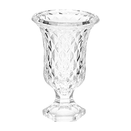 Mimo Style Vaso de Vidro Formato de Cálice Linha Florença, 20cm. Feito Inteiramente de Vidro Transpa