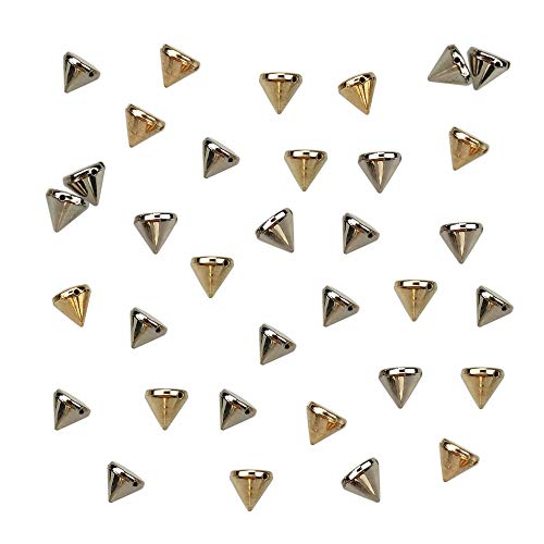 200PCS Silver and Gold Acrylic Bullet Cone Spike Studs Bead, Sew On, Glue On, Stick On by CSPRING