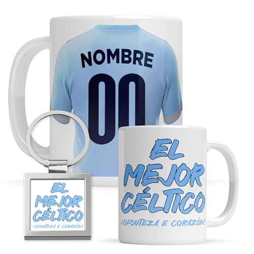 Taza personalizada Celta de Vigo - Regalo Original para aficionados del Fútol - Personaliza tu taza de desayuno - Taza de Desayuno café