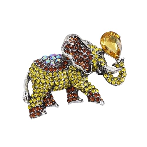 Elegant Rhinestoned Elephant Pin Brooch Versatile Chest Ornament Dresses or Sweaters Day to Night Party Jewelry Evening Wear