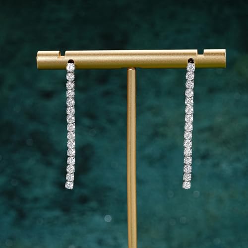 AINUOSHI Moissanite Dangle Earrings for Women Lab Created Diamond Linear Drop Earrings with GRA Certificate 14k gold Plated 925 Sterling Silver Post Dainty Dangling Chandelier Earrings for Everyday Wear Wedding Bridal Prom3