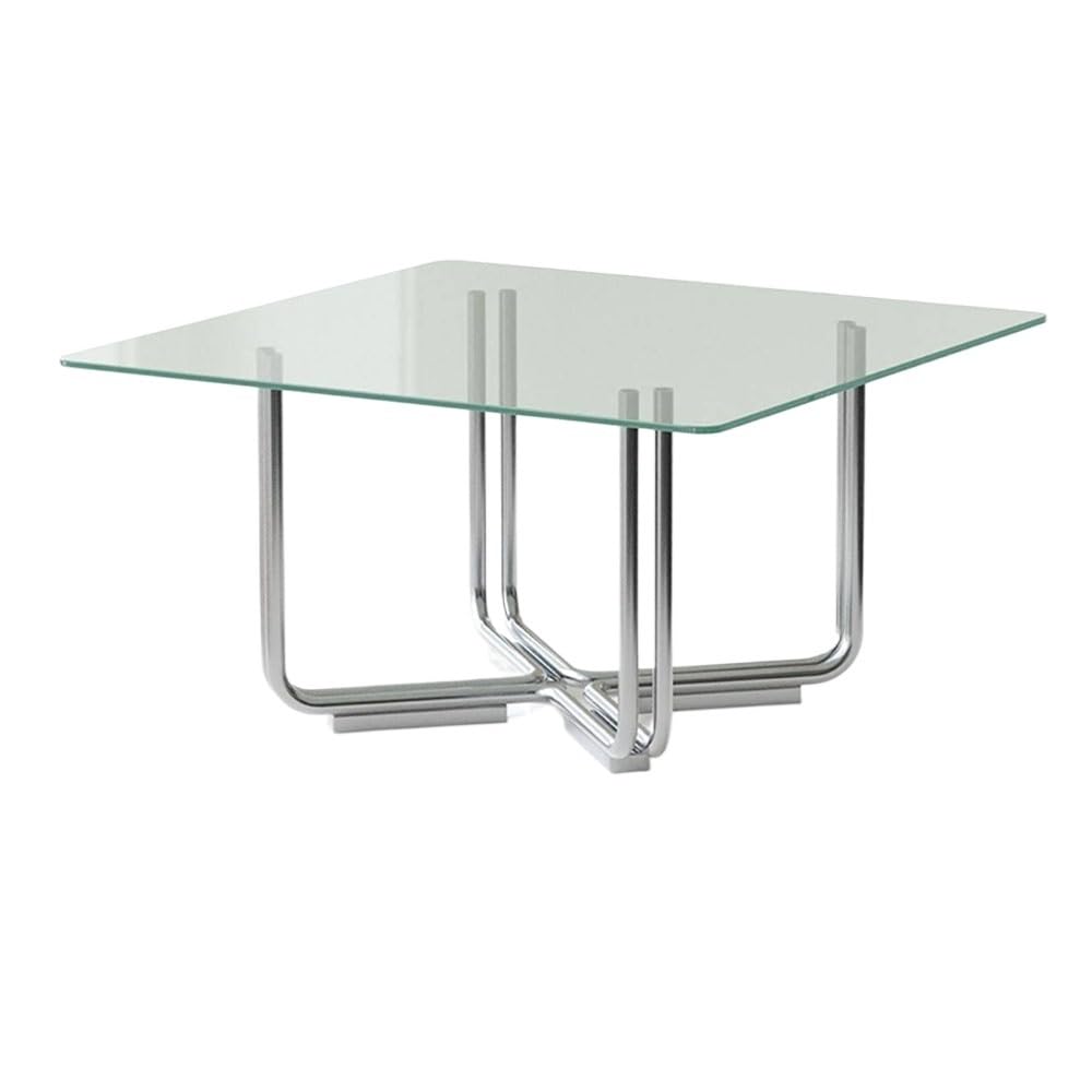 ZTHYSHOZ Side Table Modern Glass & Metal Coffee Table 3 Size Options for Living Room Office(Medium)