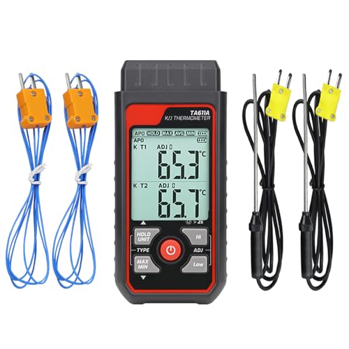 Thermomètre thermocouple type K pour équilibrage CVC et mesure double canal