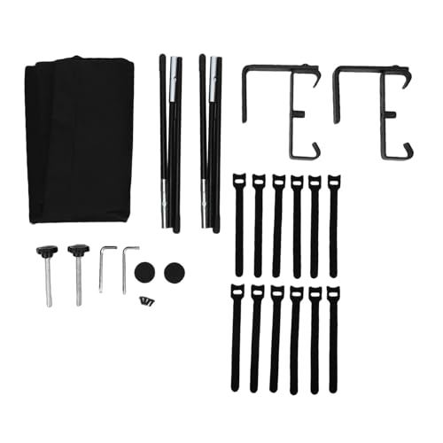 Kadimendium organizador de cables bajo escritorio extra grande de tela Oxford de 48 pulgadas con abrazaderas seguras miniatura 6