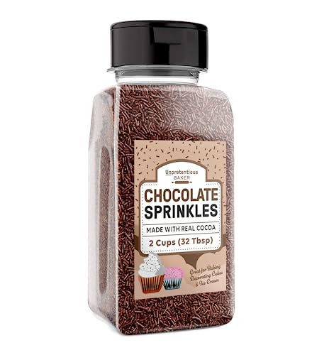 Unpretentious Chocolate Sprinkles, Perfect for Festivities, Multi-Use Shaker Bottle, Dessert...