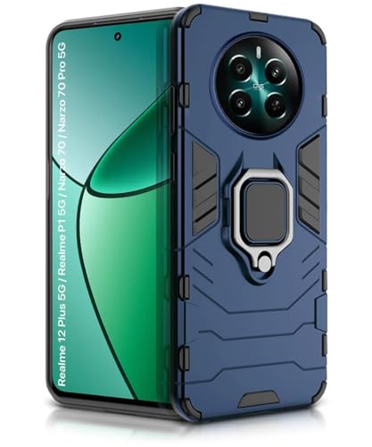 Image of AIBEX Armor Back Cover Compatible for Realme 14 Pro Lite /Realme 13 Pro 5G / Realme 13 Pro Plus 5G| Rugged Shockproof Case with Ring Holder & Kickstand | Military-Grade Protection |Magnetic Car Mount