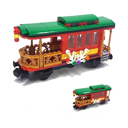 Siellmy City Weihnachtszug Bausteine Bausatz, 2Pcs Technik Zug Weihnachten Zug Eisenbahn Schienen Zubehör Klemmbausteine Compatibe with City Technic Train Christmas Siellmy City Weihnachtszug Bausteine Bausatz, 2Pcs Technik Zug Weihnachten Zug Eisenbahn Schienen Zubehör Klemmbausteine Compatibe with City Technic Train Christmas