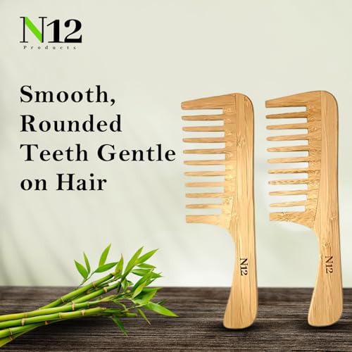 Set de 2 Peines de Bambú Natural Hecho a Mano 20.8 cm miniatura 6