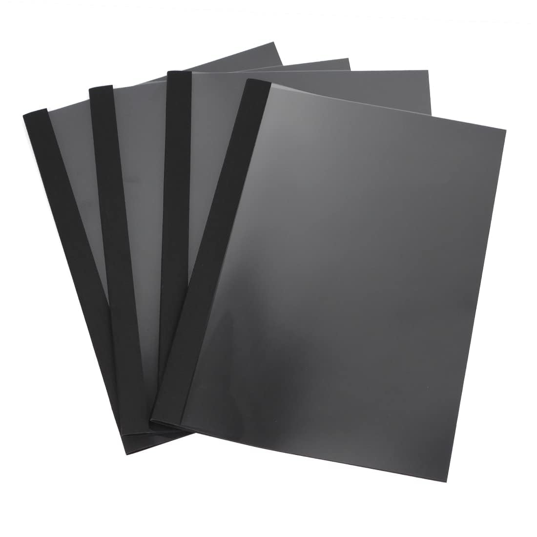 RAYSON Couvertures de reliure thermique, 15-100 feuilles, 2 mm, 3 mm, 4 mm, 6 mm, 12 mm, A4, Noir, Pack de 25