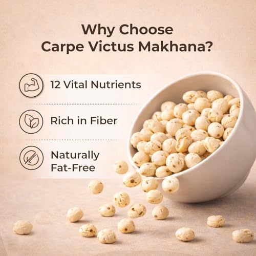 Image of Carpe Victus - Raw Plain Phool Makhana-100 gms, Fresh Fox Nuts, Ready to Cook Foxnuts, Raw Popped Lotus Seeds Makhanas, Healthy Snacks
