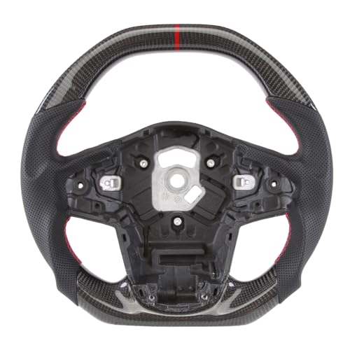 JIANGGAI Real Carbon Fiber Steering Wheel, Flat Bottom Steering Wheel Fit For Toyota Supra GR 2020+, A90/A91 MKV