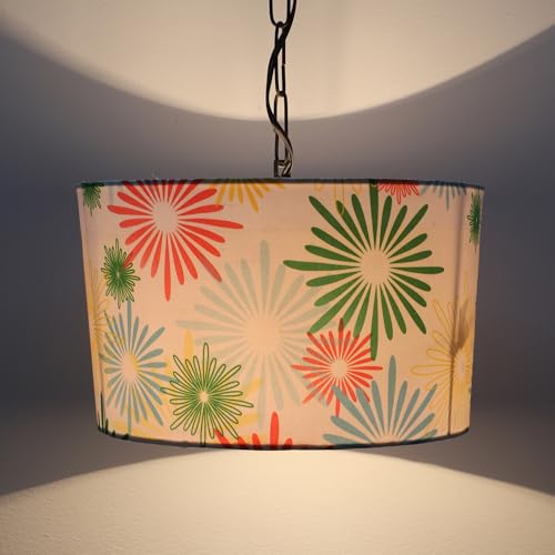 Image of Tu Casa Floral Print Fabric Glow Pendent Light Hanging Lamp For Bedroom, Living Room, Lounge, Office, Gifting Area Without Bulb For Home Decoration (Height - 20 inch)
