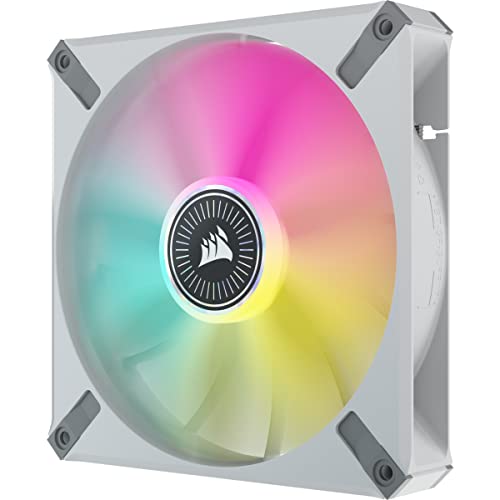 Image of CORSAIR ML140 RGB Elite, 140mm Magnetic Levitation RGB Fan with AirGuide, Single Pack - White Frame